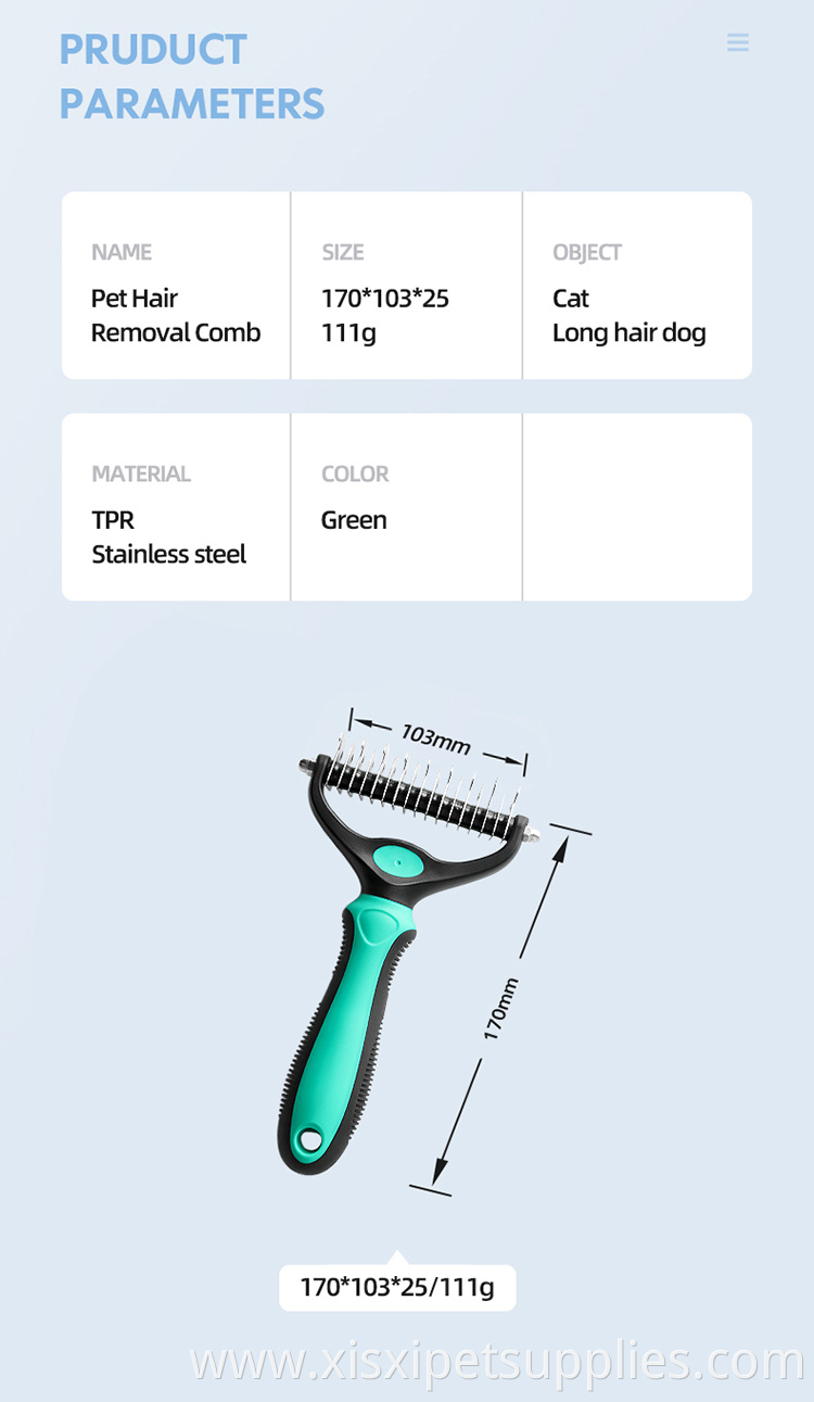Factory Wholesale Double Sided Long Hair Pet Knot Comb Pet Dematting Cat Dog Comb Brush